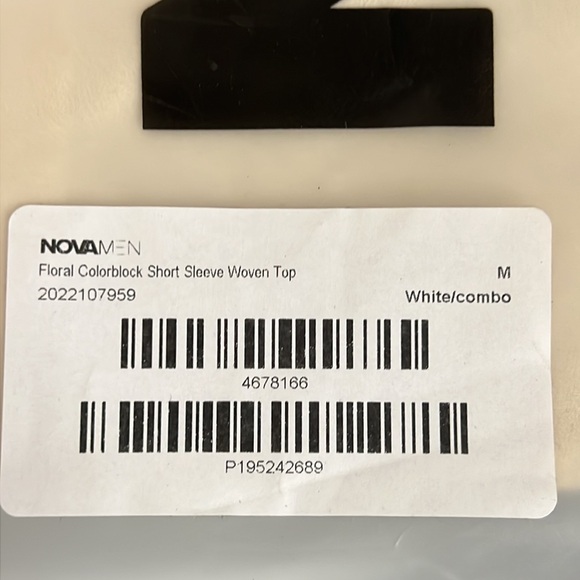 💥3/$30💥NWT Fashion Nova Men's Floral Colorblock SS Woven Top, White/Combo - M - Picture 9 of 9